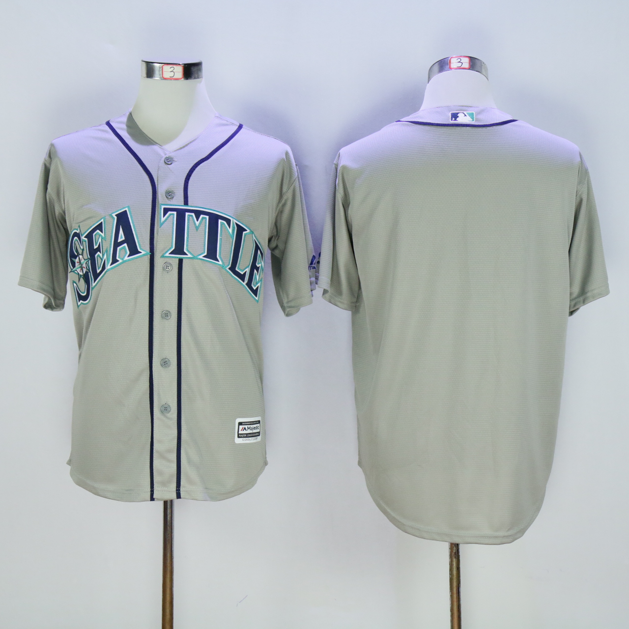 Men Seattle Mariners Blank Grey MLB Jerseys